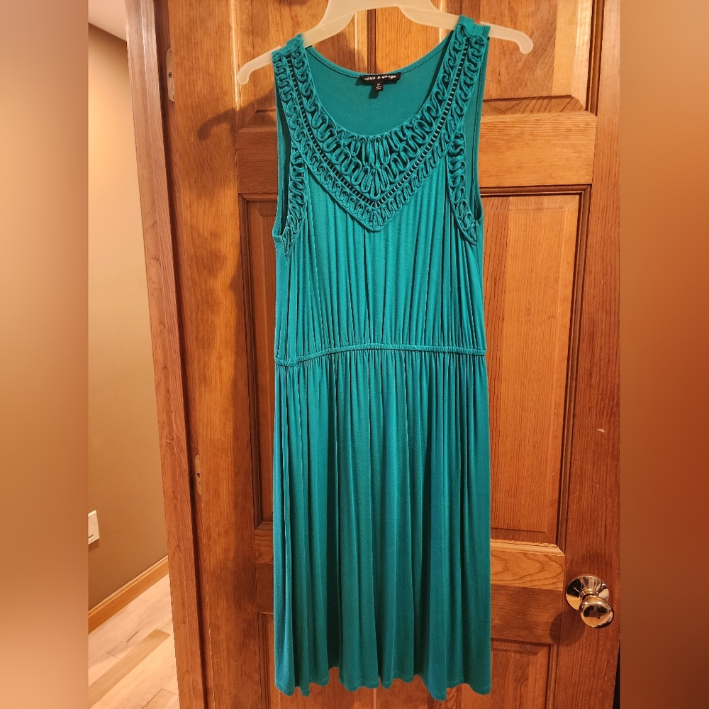 Elegant Teal Sleeveless Dress